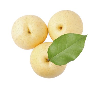 Lezzetli taze elma armutları beyaz, üst manzara