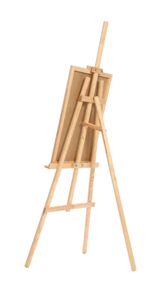 Stock image Wooden easel with board isolated on white. Artist's equipment