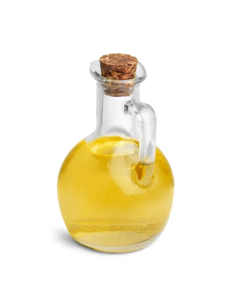 Glass Jug Cooking Oil Isolated White — Stockfoto