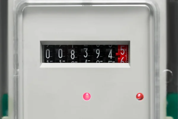 Closeup View Electric Meter Measuring Device — Stock Photo, Image