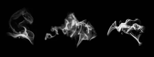 Fehér Füst Gyűjtése Fekete Háttérrel — Stock Fotó