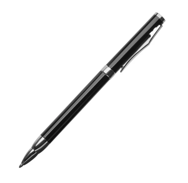 Новая Стильная Черная Ручка Изолирована Белом — стоковое фото