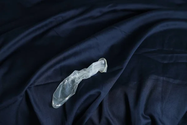 Unrolled Condom Bed View Safe Sex — Stock Photo, Image