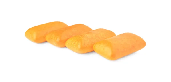 Chutné Oranžové Žvýkačky Izolované Bílém — Stock fotografie