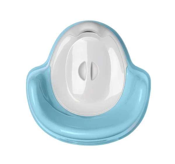 Světle Modrý Dětský Nočník Izolovaný Bílém Horní Pohled Školení Toalet — Stock fotografie