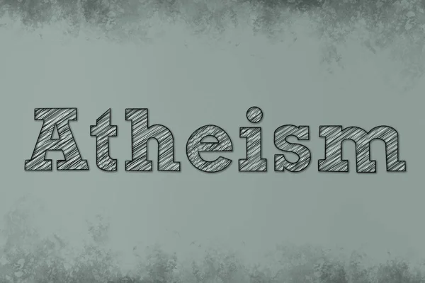 Palabra Ateísmo Sobre Fondo Color Posición Filosófica Religiosa —  Fotos de Stock
