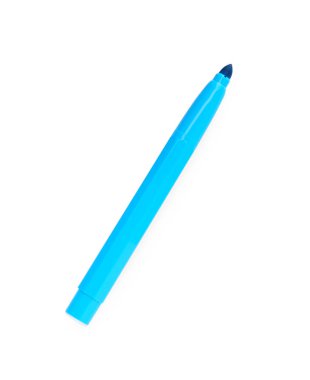 Açık mavi işaret beyaz, üst görünümde izole