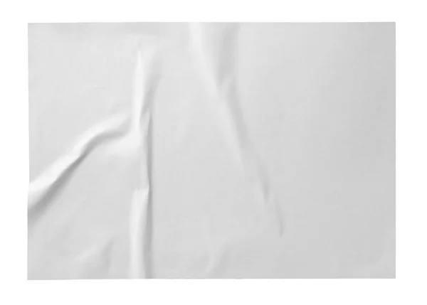 Cartaz Papel Vincado Branco Isolado Branco Vista Superior — Fotografia de Stock