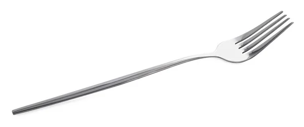 One Shiny Metal Fork Isolated White — Stock Fotó