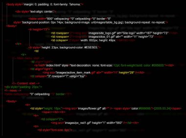 Siyah arkaplanda programlama dilinde yazılmış kaynak kodu