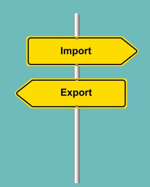 Turkuaz arka planda sarı yol işaretini içeriye aktar