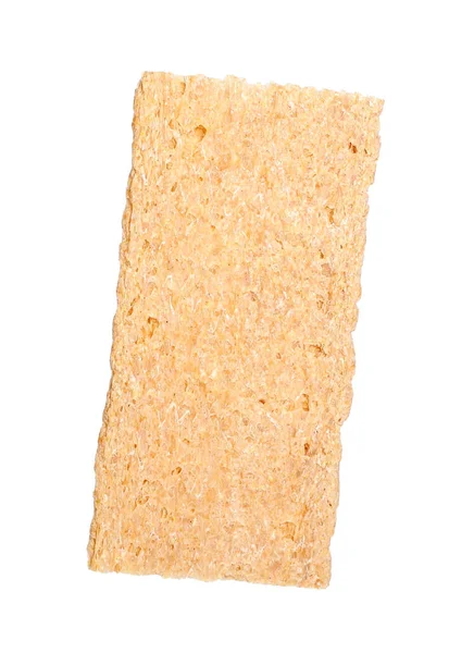 Jeden Smaczny Chleb Chrupki Białym Tle Zdrowa Przekąska — Zdjęcie stockowe