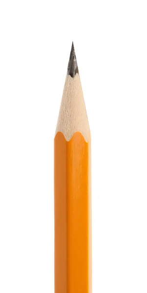 白の上に孤立した黒鉛の鉛筆 閉じます 学校の文房具 — ストック写真