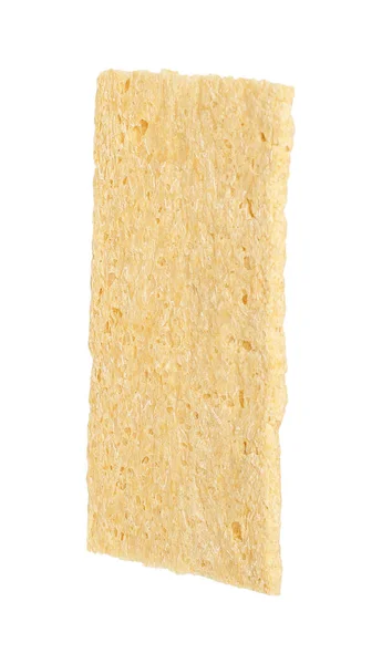 Jeden Chutný Křupavý Chleba Bílém Pozadí Zdravá Svačinka — Stock fotografie