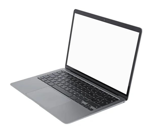 Laptop Pustym Ekranem Izolowanym Białym — Zdjęcie stockowe