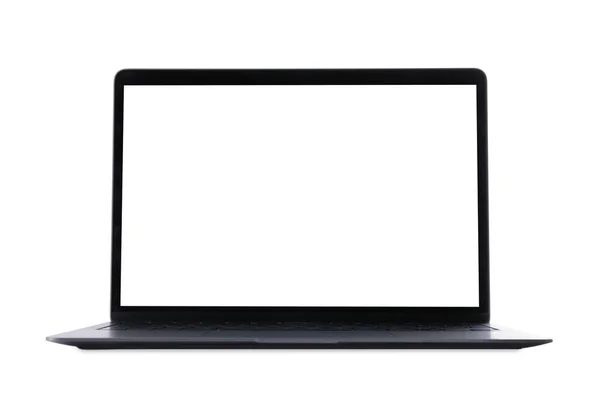 白色屏幕隔离的笔记本电脑 — 图库照片