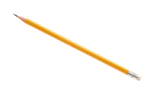 Graphite Pencil Eraser Isolated White School Stationery — Zdjęcie stockowe