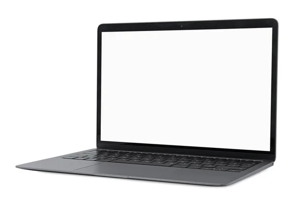 Laptop Pustym Ekranem Izolowanym Białym — Zdjęcie stockowe