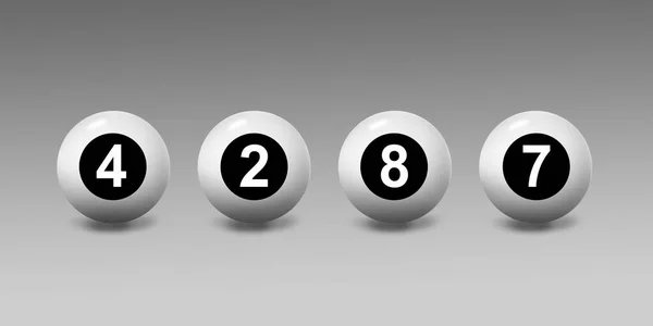 Sada Loterijních Míčků Čísly Pozadí Šedého Přechodu — Stock fotografie
