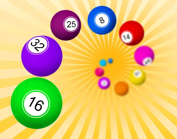 Werveling Van Loterij Ballen Oranje Achtergrond — Stockfoto