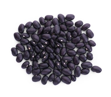 Birçok çiğ fasulye beyaz, üst manzara izole