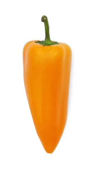 Verse Rauwe Oranje Hete Chili Peper Geïsoleerd Wit Bovenaanzicht — Stockfoto