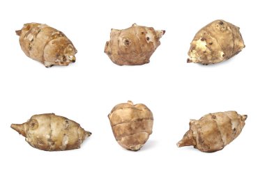 Beyaz arkaplanda Kudüs enginarlarıyla kolaj