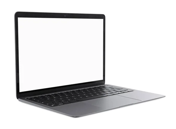 Laptop Med Blank Skärm Isolerad Vit — Stockfoto
