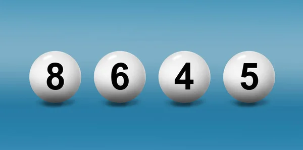 Sada Loterijních Míčků Čísly Pozadí Modrého Přechodu — Stock fotografie