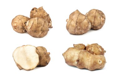 Beyaz arkaplanda Kudüs enginarlarıyla kolaj