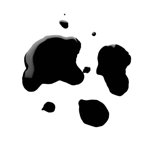 Blots Black Paint White Background Top View — Stock Photo, Image