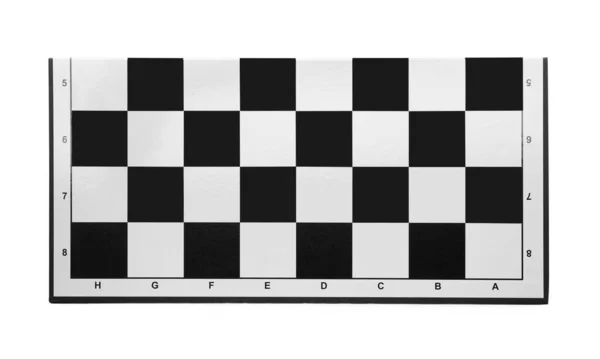 Leeres Schachbrett Isoliert Auf Weiß Ansicht Von Oben — Stockfoto