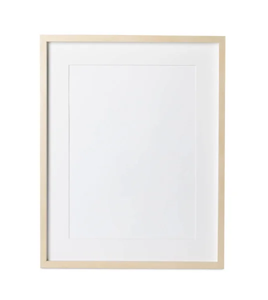 Empty Wooden Frame White Background Space Design — Stock Photo, Image