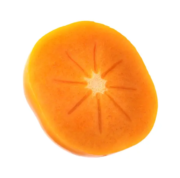 Half Delicious Ripe Juicy Persimmon Isolated White — Stock Photo, Image