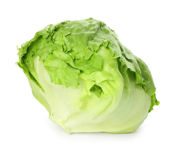 Fresh Green Iceberg Lettuce Isolated White — Stock Photo, Image