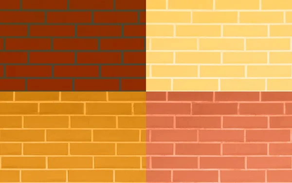 Kolaż Cegły Tekstury Ścian Różnych Kolorach — Zdjęcie stockowe