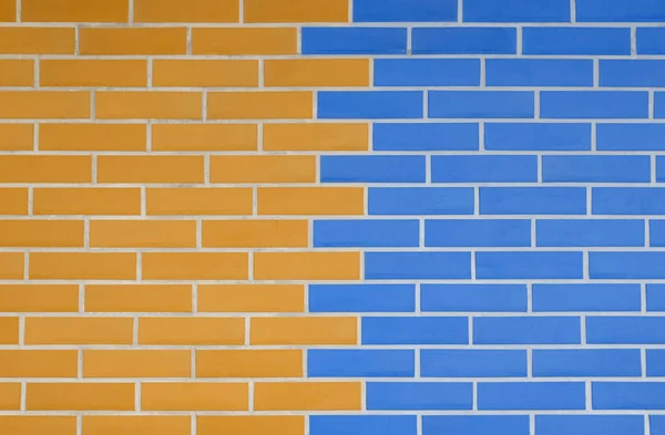 Tmavě Zlatá Modrá Cihlová Zeď Jako Pozadí — Stock fotografie