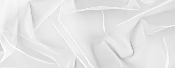 Όμορφο Λευκό Τούλι Ύφασμα Φόντο Σχέδιο Πανό — Φωτογραφία Αρχείου