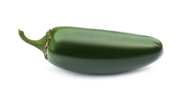 Groene Hete Chili Peper Geïsoleerd Wit — Stockfoto