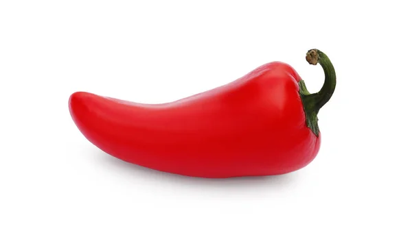 Verse Rauwe Rode Hete Chili Peper Geïsoleerd Wit — Stockfoto