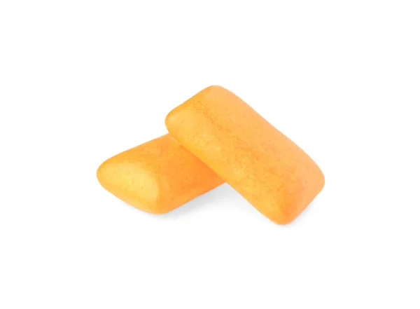 Ízletes Narancs Rágógumi Izolált Fehér — Stock Fotó