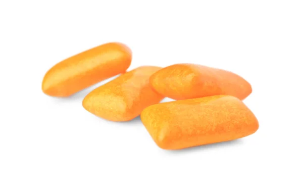 Savoureux Orange Gommes Mâcher Isolé Sur Blanc — Photo