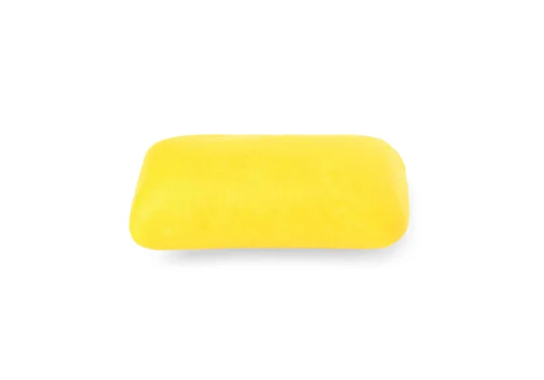 Een Smakelijke Gele Kauwgom Geïsoleerd Wit — Stockfoto