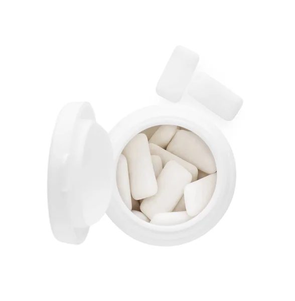 Jar Chewing Gums Isolated White Top View — Foto Stock