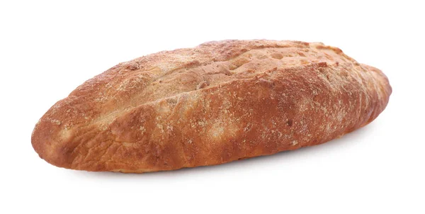 Leckeres Baguette Für Sandwich Isoliert Auf Weiß — Stockfoto