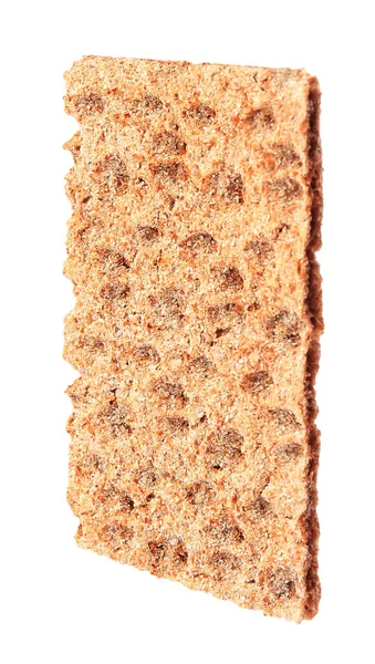 Čerstvý Křupavý Křupavý Chléb Izolovaný Bílém Zdravá Svačinka — Stock fotografie