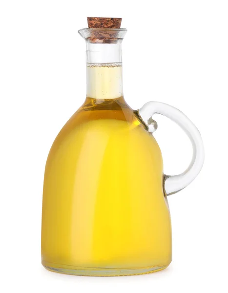 Glass Jug Cooking Oil Isolated White — Photo