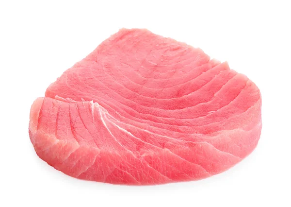 Färsk Tonfiskfilé Isolerad Vitt — Stockfoto