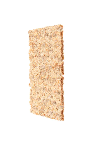 Pão Crocante Fresco Isolado Branco Lanche Saudável — Fotografia de Stock