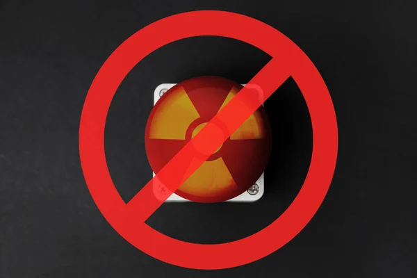 Prevenire Guerra Atomica Pulsante Rosso Arma Nucleare Sotto Divieto Segno — Foto Stock